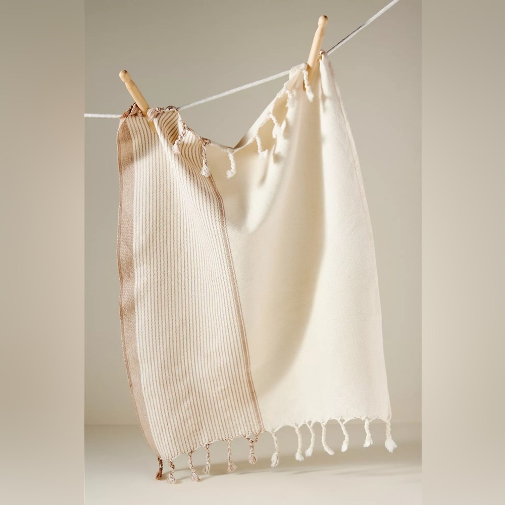 Set of 2 Anthropologie Home and Loft Dish Towel - Tribeca Ivory